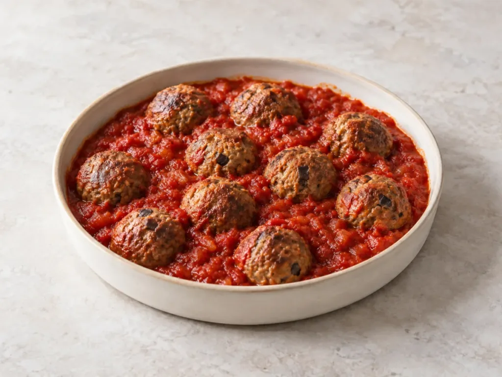 Boulettes de bœuf aux aubergines et cumin