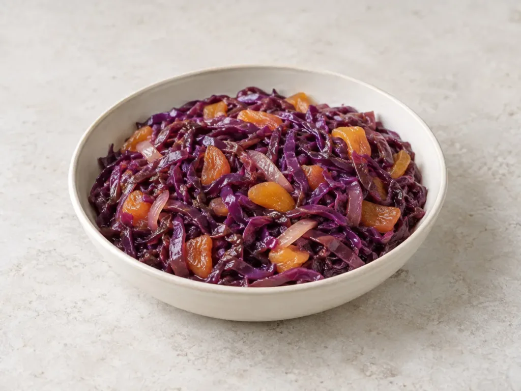 Chou rouge braisé aux abricots secs