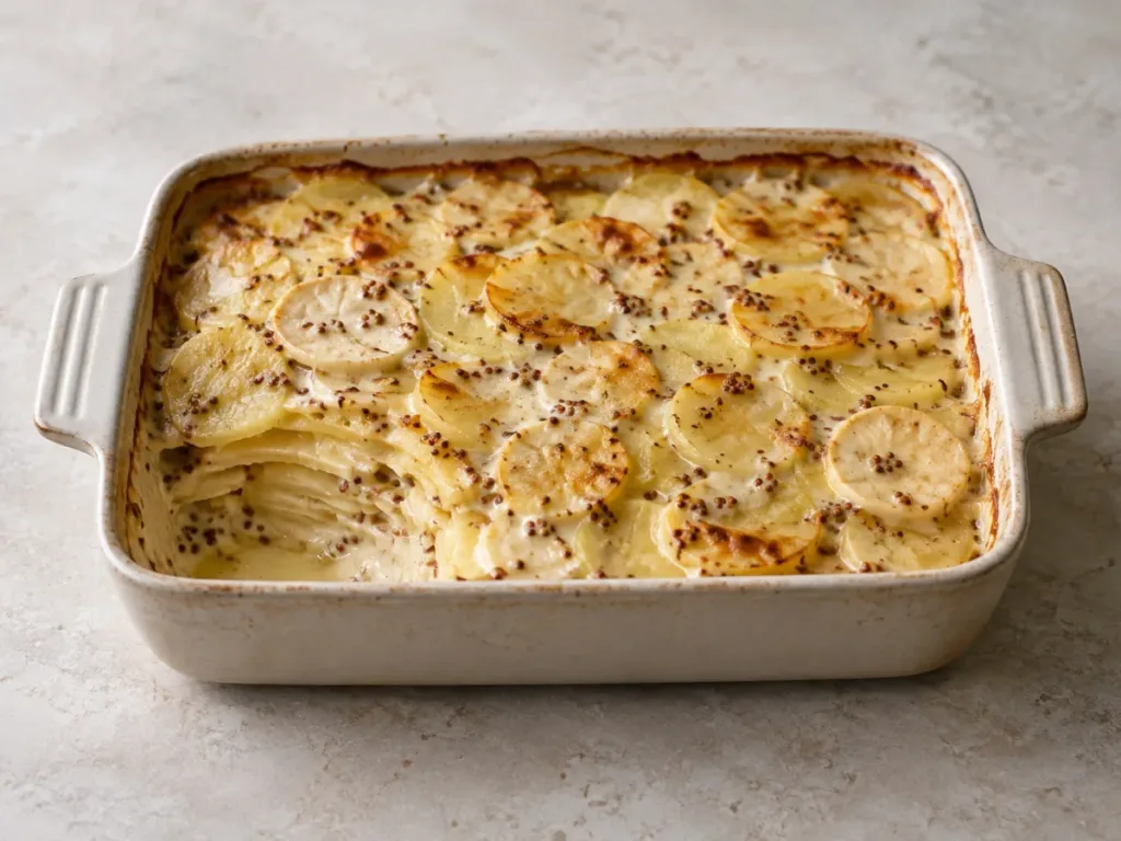 Gratin de panais à la moutarde ancienne