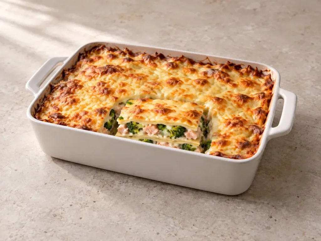 Lasagnes au brocoli et au saumon