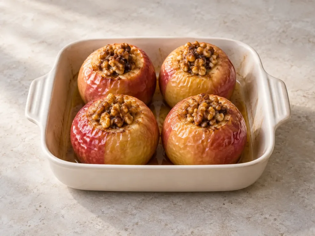 Pommes au four aux noix et au miel