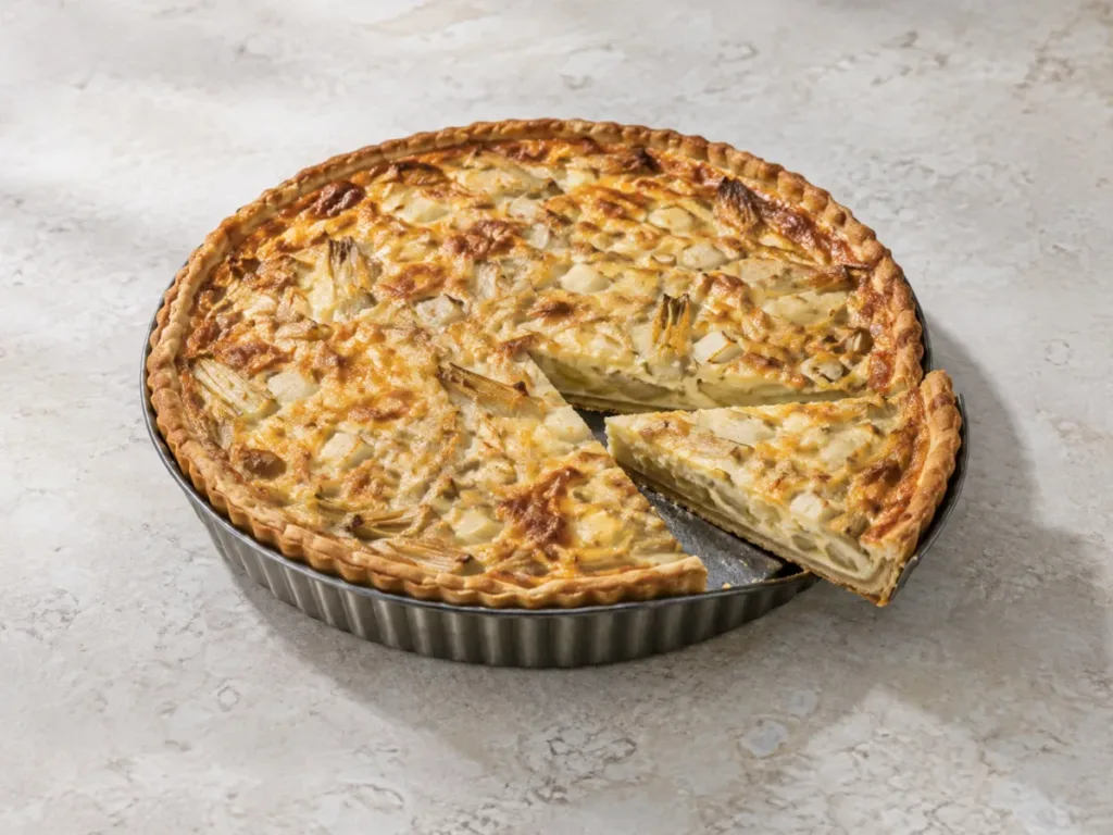 Quiche aux endives, poires et comté