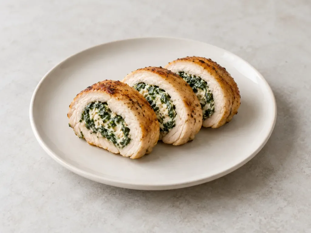 Roulés de poulet aux blettes et à la ricotta
