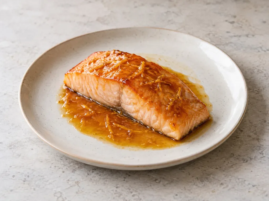 Saumon laqué à la clémentine et au gingembre