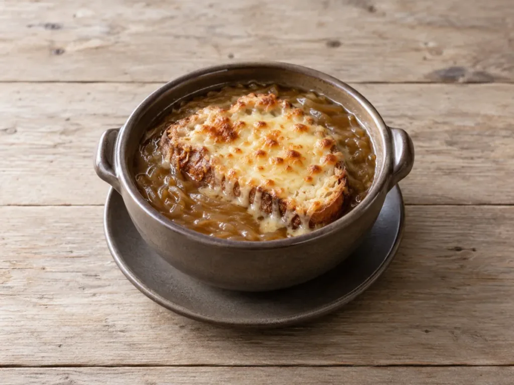 Soupe à l’oignon gratinée : la recette française traditionnelle