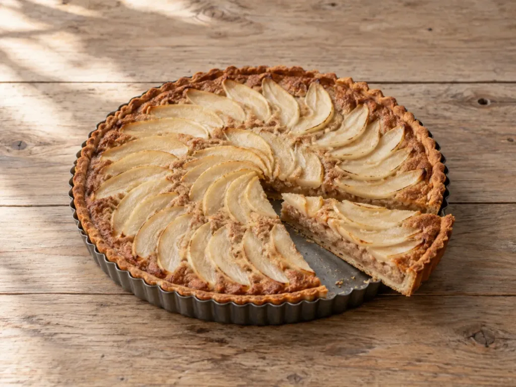 Tarte aux poires et crème de noix