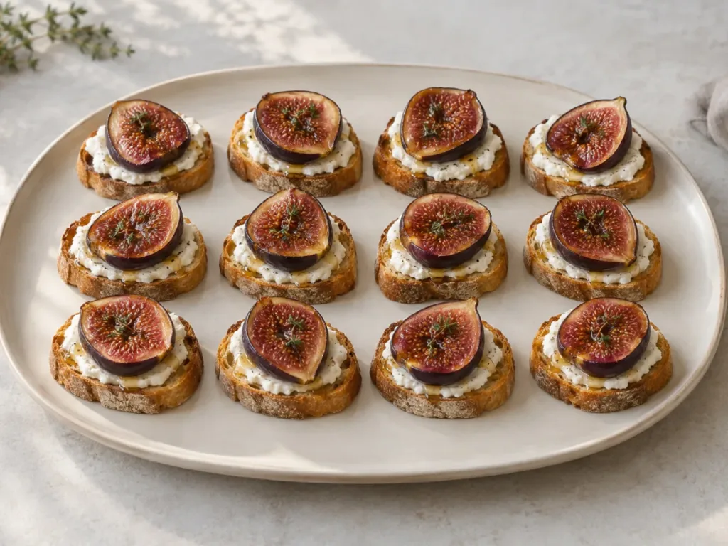 Tartines de figues rôties au chèvre frais