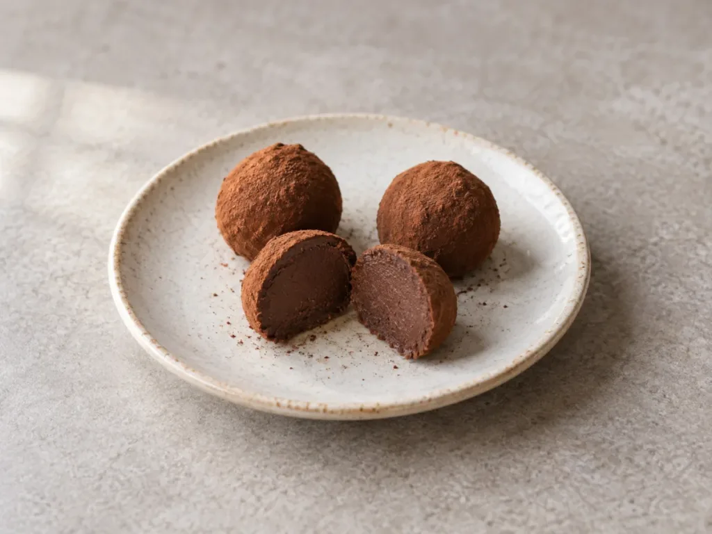 Truffes au chocolat noir et aux châtaignes