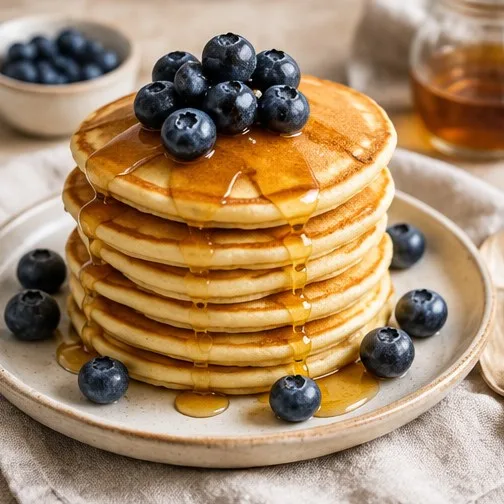 Pancakes moelleux aux myrtilles
