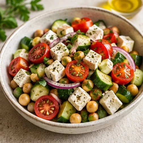 Salade croquante aux pois chiches