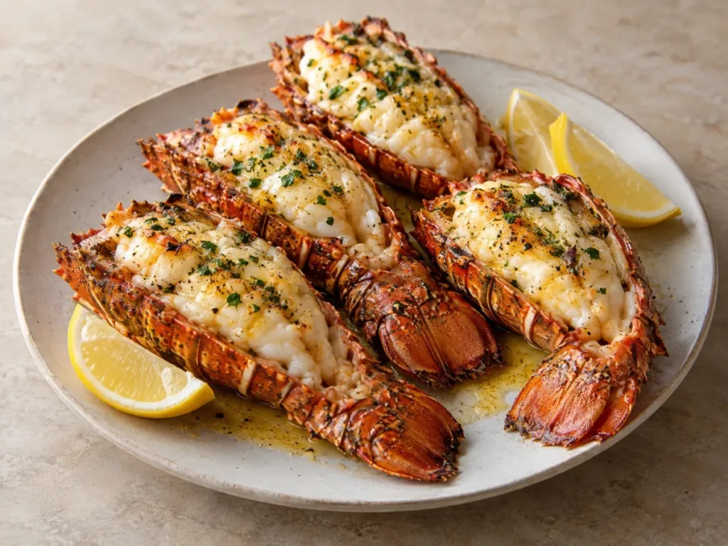 Queues de langouste rôties au beurre citronné