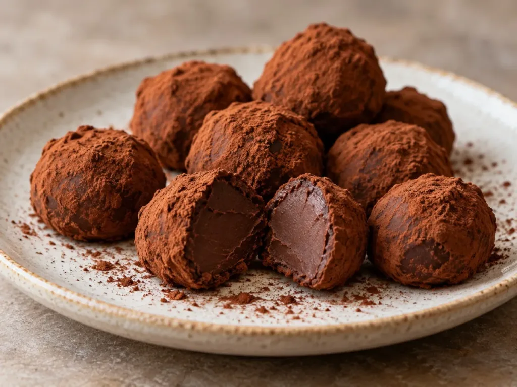 Truffes de Noël au chocolat noir