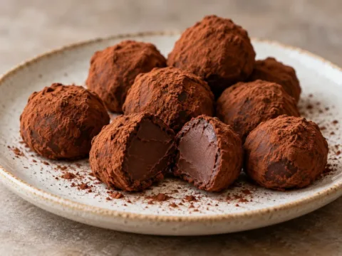 Truffes de Noël au chocolat noir